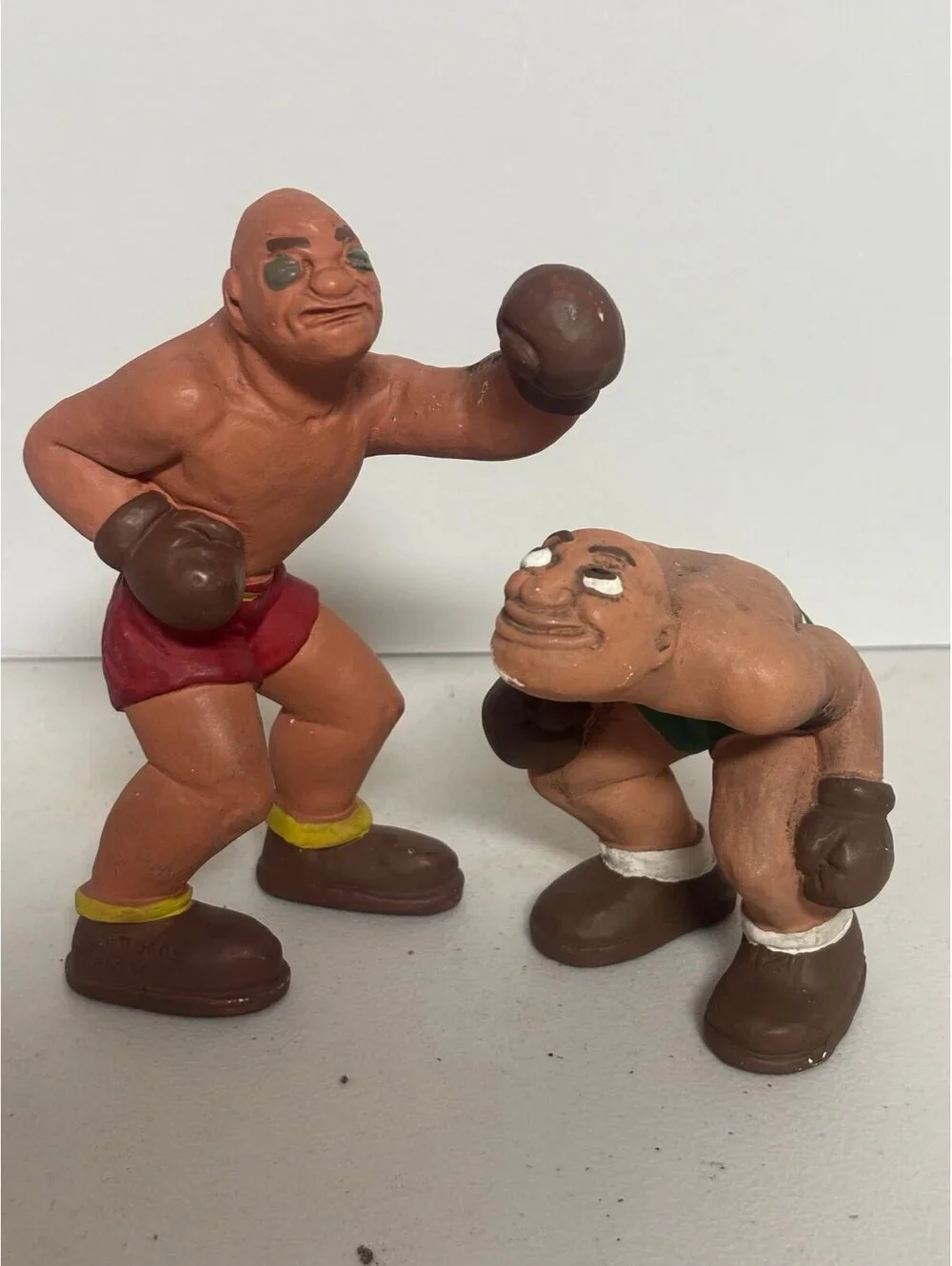 1940's L.L. Rittgers Authentic Vtg Trio Boxing Figurines Two Boxers & Referee